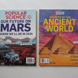 Popular Science Secrets of the Ancient World Our Future on Mars Lot of 2
